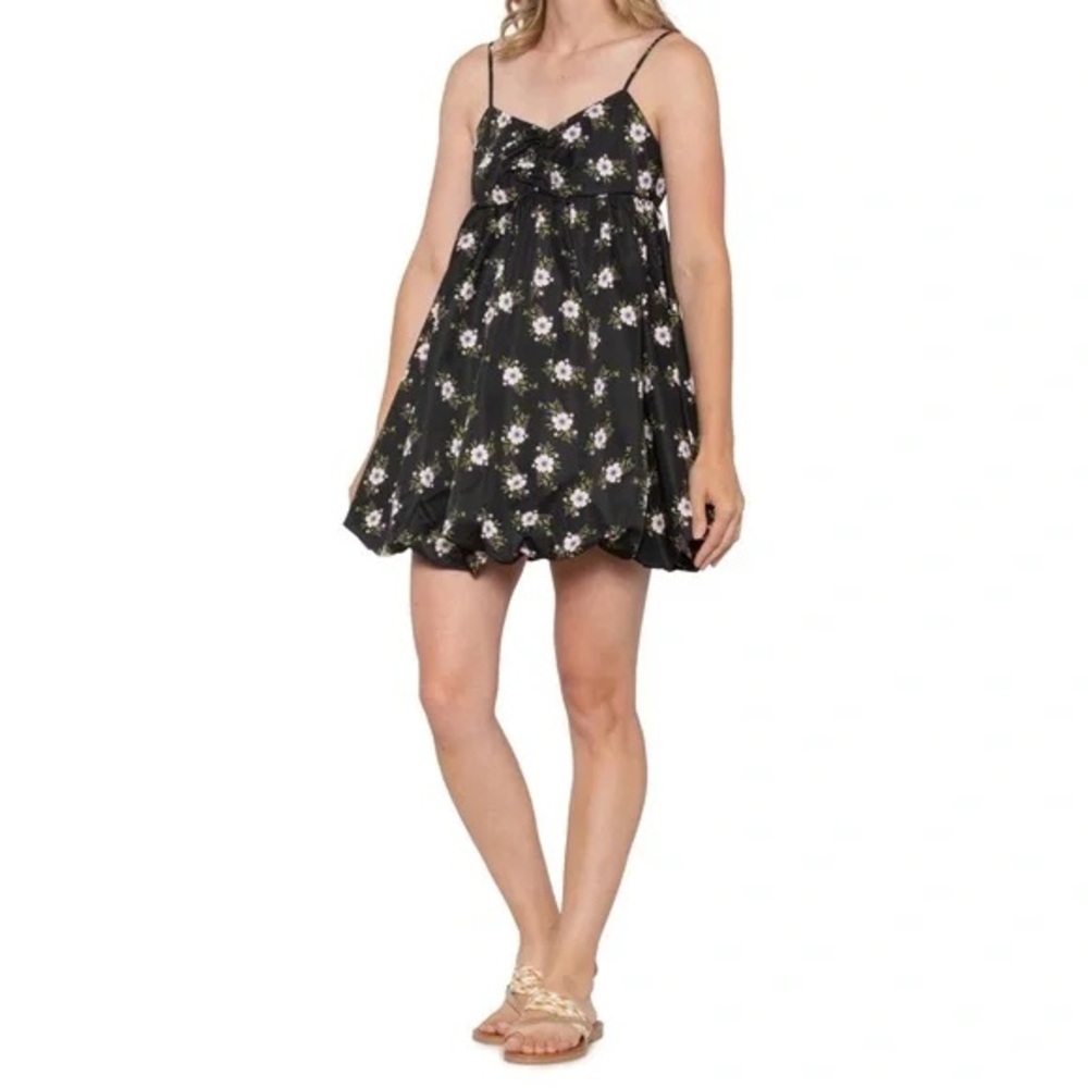 Free People | In a Bubble Mini Dress - Sleeveless Black Combo Small